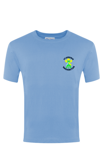 St Joseph's Catholic Primary School - Washington Sky Blue P.E. T-Shirt