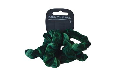 Bottle Green Velvet Scrunchie Set