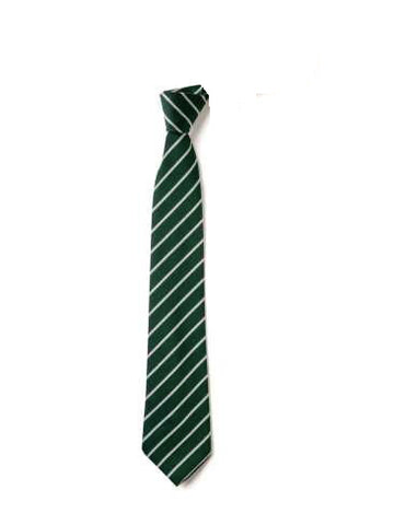 The Independent Grammar School : Durham Bottle Green / White Stripe Elastic Tie