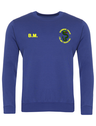 Bournmoor Primary School Royal Blue Sweatshirt With Initials