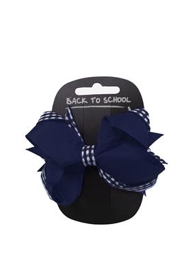 Navy Gingham Bow