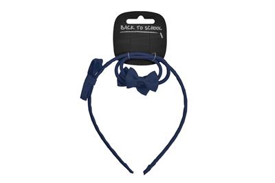 Navy Alice Bow Band Set