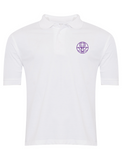 The Venerable Bede Academy White Summer Polo (Purple Badge)