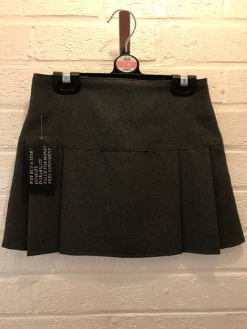 Girls Grey Kick Pleat Skirt