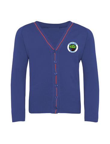 Holley Park Academy Royal Blue with Red Stripe Cardigan
