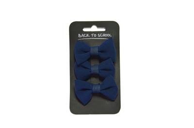 Pack of 3, Navy Hair Bows