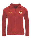 Our Lady Of The Rosary - Rainbows Red Fleece Jacket With Initials