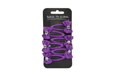 Purple Diamante Bow Hair Sleepies