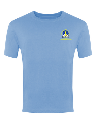 St. Bede's Catholic Primary School - Washington Sky Blue P.E. T-Shirt