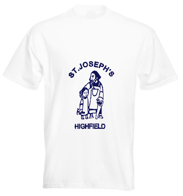 St Joseph's Highfield R.C.V.A. Primary School White P.E. T-Shirt