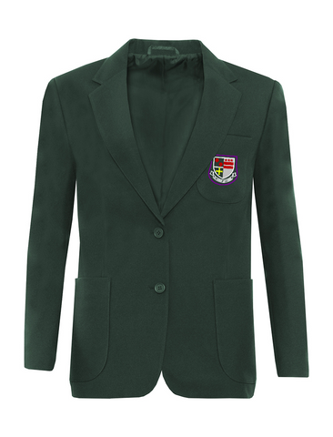 St Robert Of Newminster Catholic School Girls Bottle Green Blazer - Purple Badge