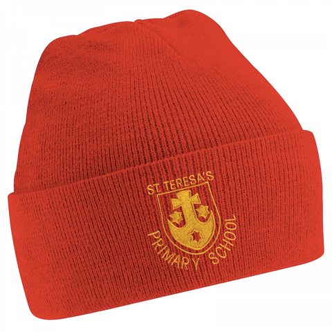St Teresa's Catholic Primary School Red Knitted Hat