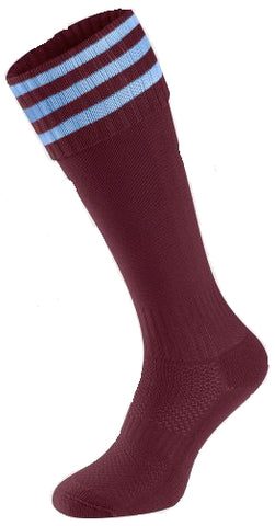 Thornhill Academy Maroon & Sky Football Socks